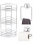 Banyo Aksesuarı 3 Lü Set Kare Havluluk + Tuvalet Kağıtlığı + Banyo Köşe Rafı 3 Katlı Şampuanlık 1