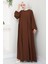 Eva Ayrobin Tesettür Elbise Kahverengi Hm2454 4