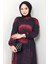Ladin Dijital Baskılı Elbise Bordo Hm2440 1