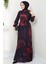 Ladin Dijital Baskılı Elbise Bordo Hm2440 5