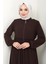Büzgü Detaylı Ferace Kahverengi Hm2034 4