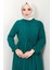 Beli Büzgülü Lara Elbise Zümrüt Hm2452 2