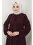 Yaka Bağcıklı Büzgülü Ferace Bordo Hm2468 3
