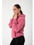 Mürdüm Baskısız Kanguru Cepli Kapüşonlu 3 Iplikli Şardonlu Oversize Kadın Sweatshirt 3