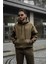 Erkek Haki Yeşil 3 Iplik Bol Kesim Kapşonlu Sweatshirt 3