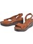 Hakiki Deri Platform Taban Kadın Sandalet BEL-1425 TABA 4