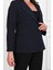 Kadın Astarlı Büyük Beden Blazer Ceket 0101-1 2