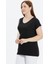 Büyük Beden Yanı Taşlı Kombinli Penye Bluz 3