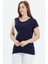 Büyük Beden Yanı Taşlı Kombinli Penye Bluz 5
