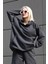 Kadın 3 Iplik Içi Pamuklu Oversize Uzun Kollu Sweatshirt 1