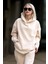 Kadın 3 Iplik Içi Pamuklu Oversize Uzun Kollu Sweatshirt 1