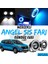 Dacia Lodgy 2012-2022 Uyumlu Üniversal Mercekli Angel Sis Farı Metal Su Geçirmez 76 mm Buz Mavi Halkalı Gündüz Farı Angel Eyes 2 Adet 1