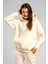 Kadın 3 Iplik Içi Pamuklu Oversize Uzun Kollu Sweatshirt 1