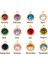 Kırmızı Bakır Birthstone Takılar Yuvarlak Çok Renkli Kübik Zirkonya Altın Renk Metal Kolye Dıy Yapımı Küpe Takı 9mm x 7mm, 2 Adet (Yurt Dışından) 2