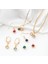 Kırmızı Bakır Birthstone Takılar Yuvarlak Çok Renkli Kübik Zirkonya Altın Renk Metal Kolye Dıy Yapımı Küpe Takı 9mm x 7mm, 2 Adet (Yurt Dışından) 5