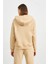 Kadın 3 Iplik Şardonlu Oversize Uzun Kollu Sweatshirt 2