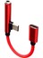 USB C Tip C - 3,5 mm Aux Kulaklık Adaptörü Şarj Kablosu - Kırmızı (Yurt Dışından) 4