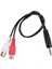3,5 mm Stereo Adaptör Kulaklık Jakı - 2 Rca Jak Adaptörü Ses Kablosu, 3,5 mm Erkek - 2x Rca Dişi (Yurt Dışından) 1