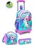Kids Turkuaz Pembe Dondurmalı Kedi Desenli Üç Bölmeli Çekçekli 3'lü Çanta Seti SET0123951 1