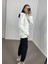 Ekru Kalp Nakışlı Oversize Sweatshirt L 2