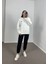 Ekru Kalp Nakışlı Oversize Sweatshirt L 3