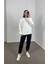 Ekru Kalp Nakışlı Oversize Sweatshirt L 4