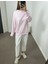 Toz Pembe Yanları Yırtmaçlı Sweatshirt L 2