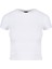 Bisiklet Yaka Basic Crop T-Shirt - Beyaz 1