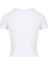 Bisiklet Yaka Basic Crop T-Shirt - Beyaz 3