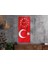 Türk Bayrağı Dikey Üstten Saatli Vatan Temalı 50X110 cm Cam Tablo DSUV0043 1