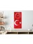Türk Bayrağı Dikey Üstten Saatli Vatan Temalı 50X110 cm Cam Tablo DSUV0043 2