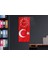 Türk Bayrağı Dikey Üstten Saatli Vatan Temalı 50X110 cm Cam Tablo DSUV0043 3