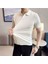 Erkek Beyaz Patlı Kısa Kollu Polo Yaka Triko T-Shirt 2