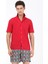 Kırmızı Desenli Regular Fit Dokuma Casual %100 Pamuk Gömlek 3
