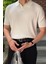 Beyaz Erkek Fitilli Polo Yaka Triko T-Shirt 2