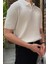 Beyaz Erkek Fitilli Polo Yaka Triko T-Shirt 3