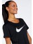 Dri-Fit One Swoosh Graphic Running Standart Fit Kesim Siyah Kadın Tişört 2