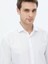 Beyaz Düz Regular Fit Dokuma Klasik Pamuk Karışımlı Gömlek 1