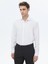 Beyaz Düz Regular Fit Dokuma Klasik Pamuk Karışımlı Gömlek 5