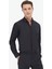 Siyah Düz Slim Fit Dokuma Klasik %100 Pamuk Gömlek 1