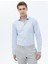 Mavi Düz Slim Fit Dokuma Klasik %100 Pamuk Gömlek 5