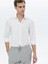 Beyaz Düz Slim Fit Dokuma Klasik %100 Pamuk Gömlek 3
