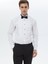 Beyaz Düz Slim Fit Duble Manşet Ata Yaka Smokin Gömlek 3