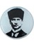 K.atatürk Silüetli Yuvarlak Etiket Damla Sticker 3cm 1