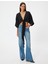Crop Üst V Yaka Bağlama Detaylı Oversize Kimono Kol 2