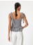 Kolsuz Bluz Pötikareli Fırfırlı Kare Yaka Bağlama Detaylı Gipeli Slim Fit 4