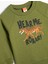 Sweatshirt Aslan Baskılı Uzun Kollu Bisiklet Yaka Pamuklu 3