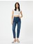 Yüksek Bel Kot Pantolon Rahat Kesim Hafif Dar Paça - Mom Slim Jeans 1