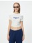 Crop Tişört Kolej Baskılı Kaşkorse Slim Fit 3