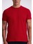 Kırmızı %100 Pamuk Slim Fit Bisiklet Yaka Basic T-Shirt 3